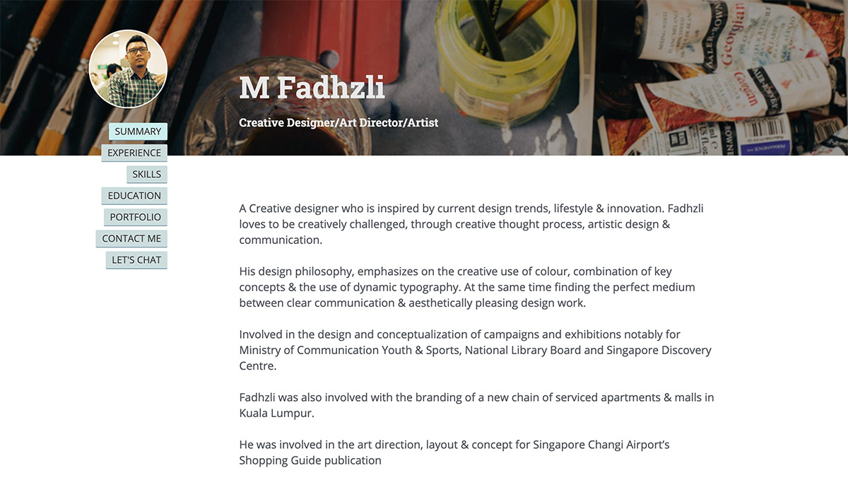 Fadzhli graphic design resume website Fadzhli graphic design resume website